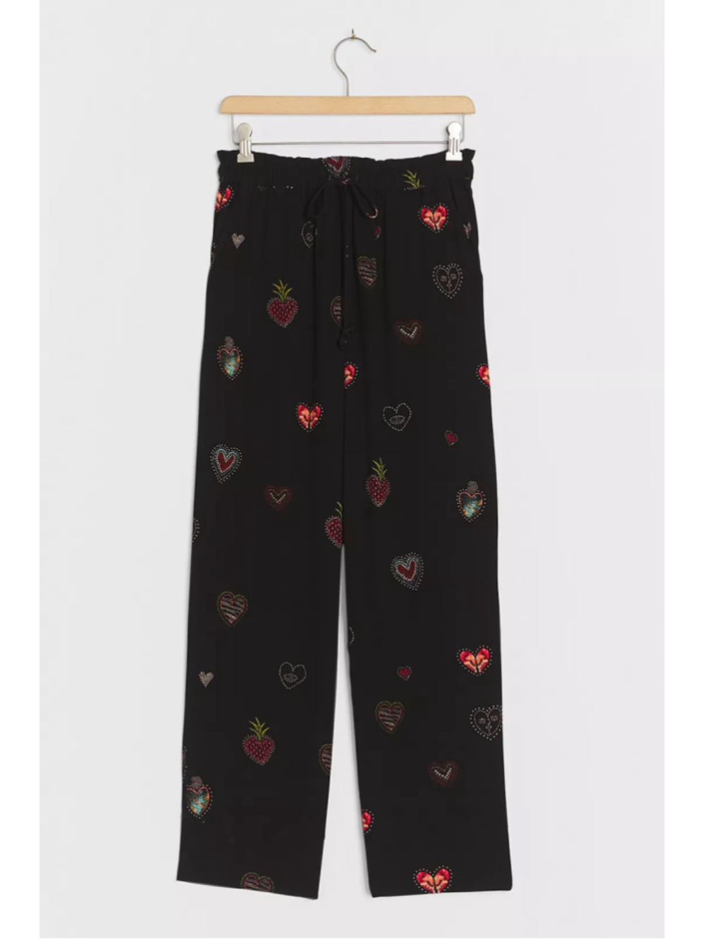 Women's Farm Rio Benicia Wide-Leg Trousers Black Printed Size XS - Picture 3 of 14